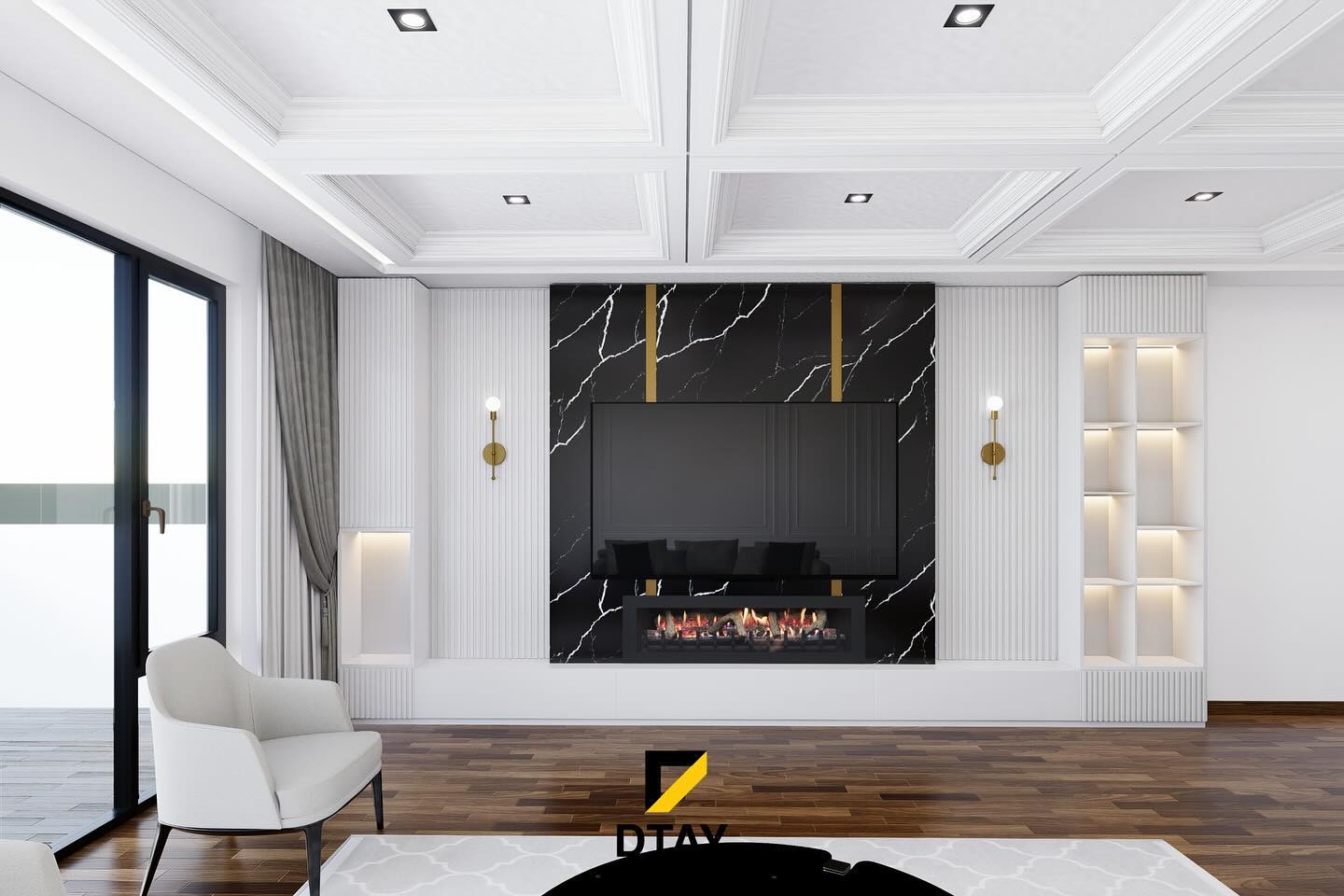 Beylikdüzü Projesi — render — salon ve yemek alanı